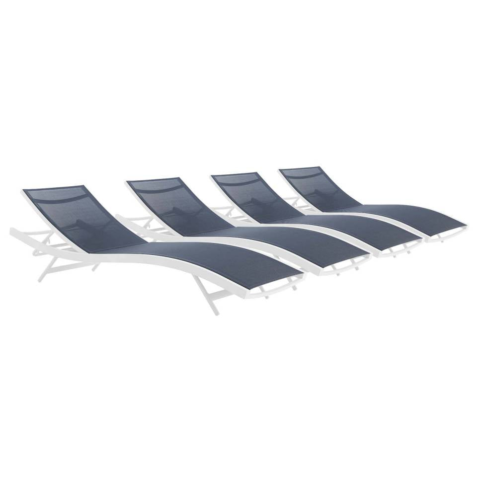 Modway Glimpse Outdoor Patio Mesh Chaise Lounge Set of 4 - EEI-4039 | Outdoor Recliners & Lounge Chairs | Modishstore - 6