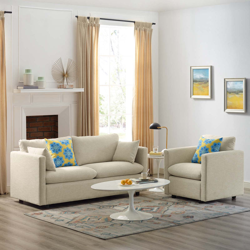 Activate Upholstered Fabric Sofa and Armchair Set By Modway - EEI-4045 | Armchairs | Modishstore - 1