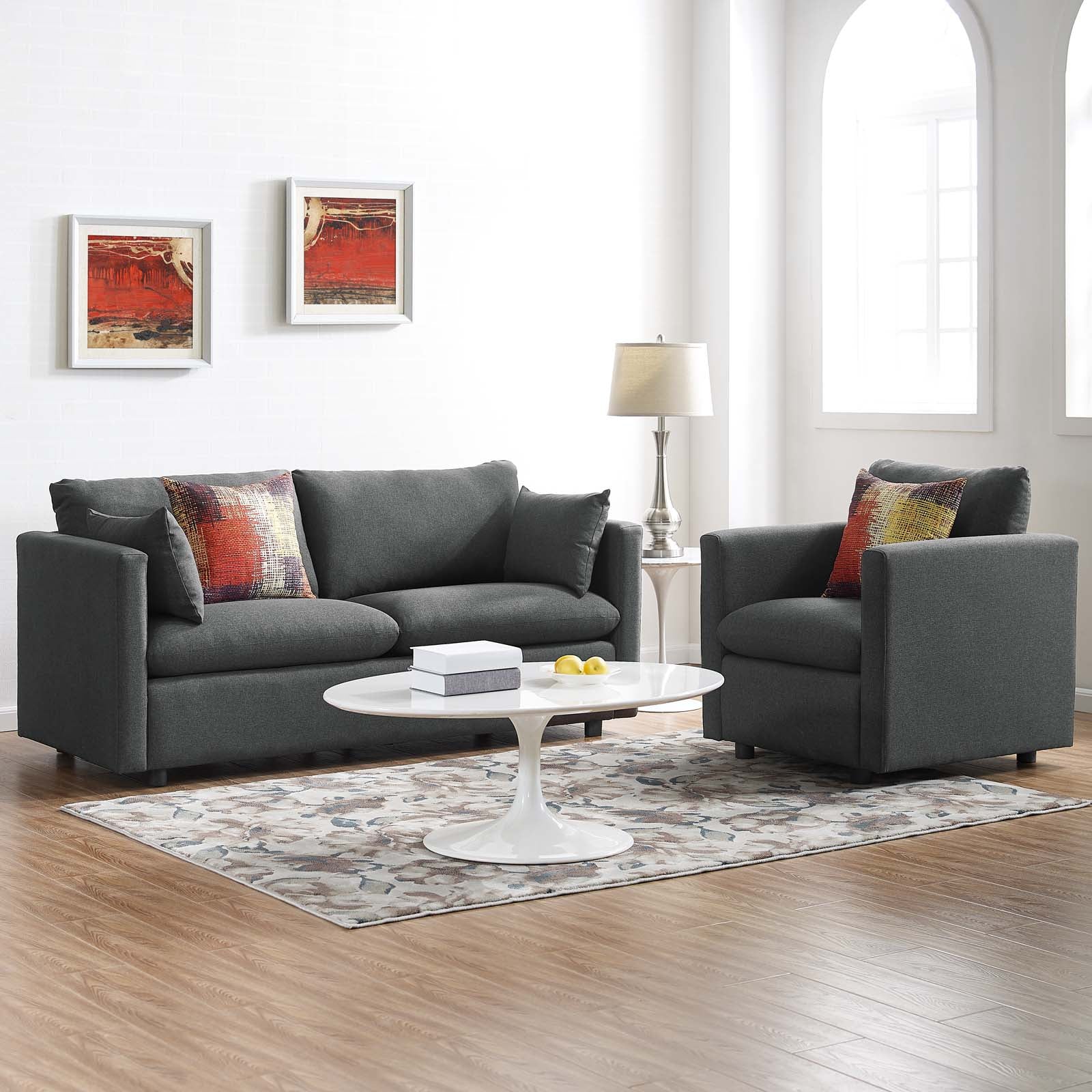 Activate Upholstered Fabric Sofa and Armchair Set By Modway - EEI-4045 | Armchairs | Modishstore - 7