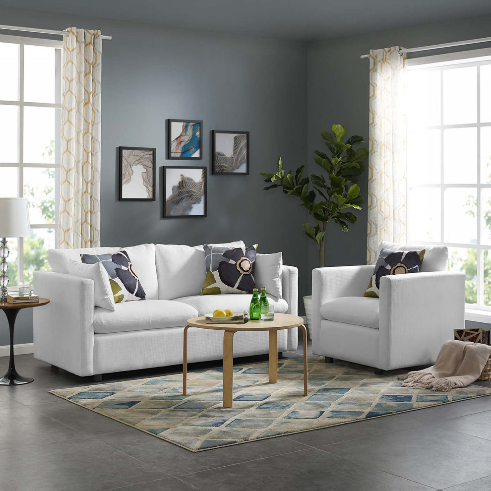 Activate Upholstered Fabric Sofa and Armchair Set By Modway - EEI-4045 | Armchairs | Modishstore - 19