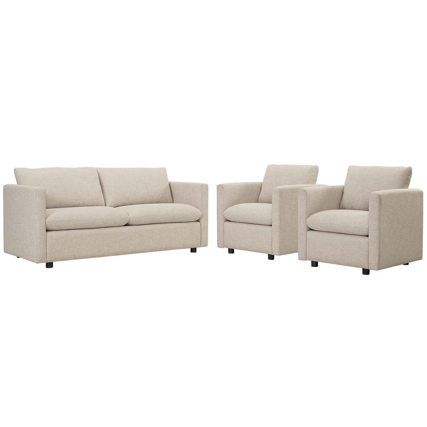 Activate 3 Piece Upholstered Fabric Set By Modway - EEI-4046 | Sofa Set | Modishstore - 2