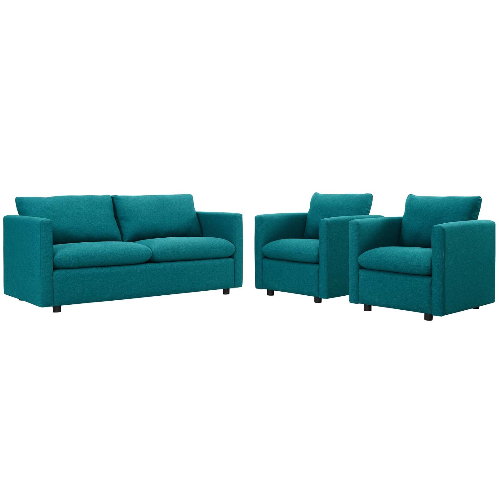 Activate 3 Piece Upholstered Fabric Set By Modway - EEI-4046 | Sofa Set | Modishstore - 8