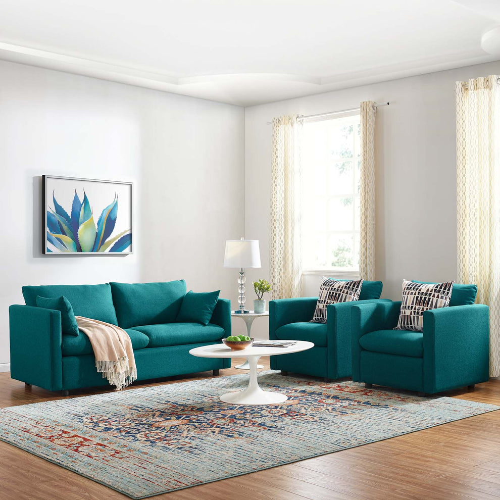 Activate 3 Piece Upholstered Fabric Set By Modway - EEI-4046 | Sofa Set | Modishstore - 7