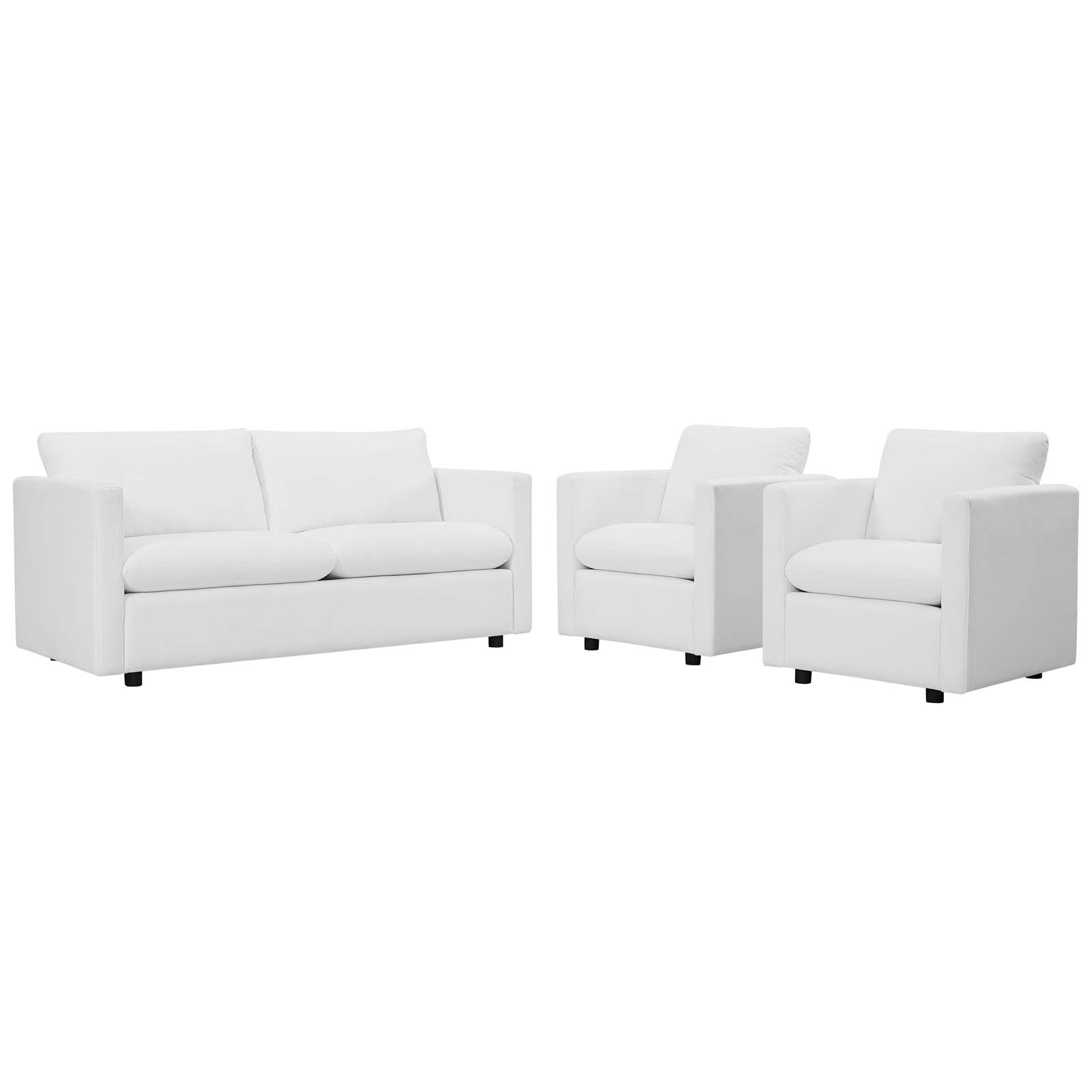 Activate 3 Piece Upholstered Fabric Set By Modway - EEI-4046 | Sofa Set | Modishstore - 14