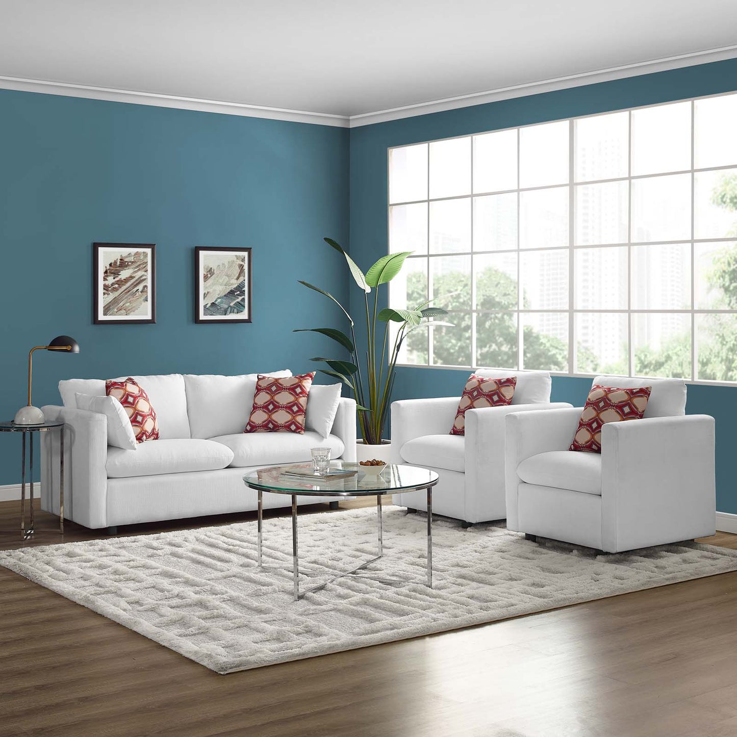 Activate 3 Piece Upholstered Fabric Set By Modway - EEI-4046 | Sofa Set | Modishstore - 13