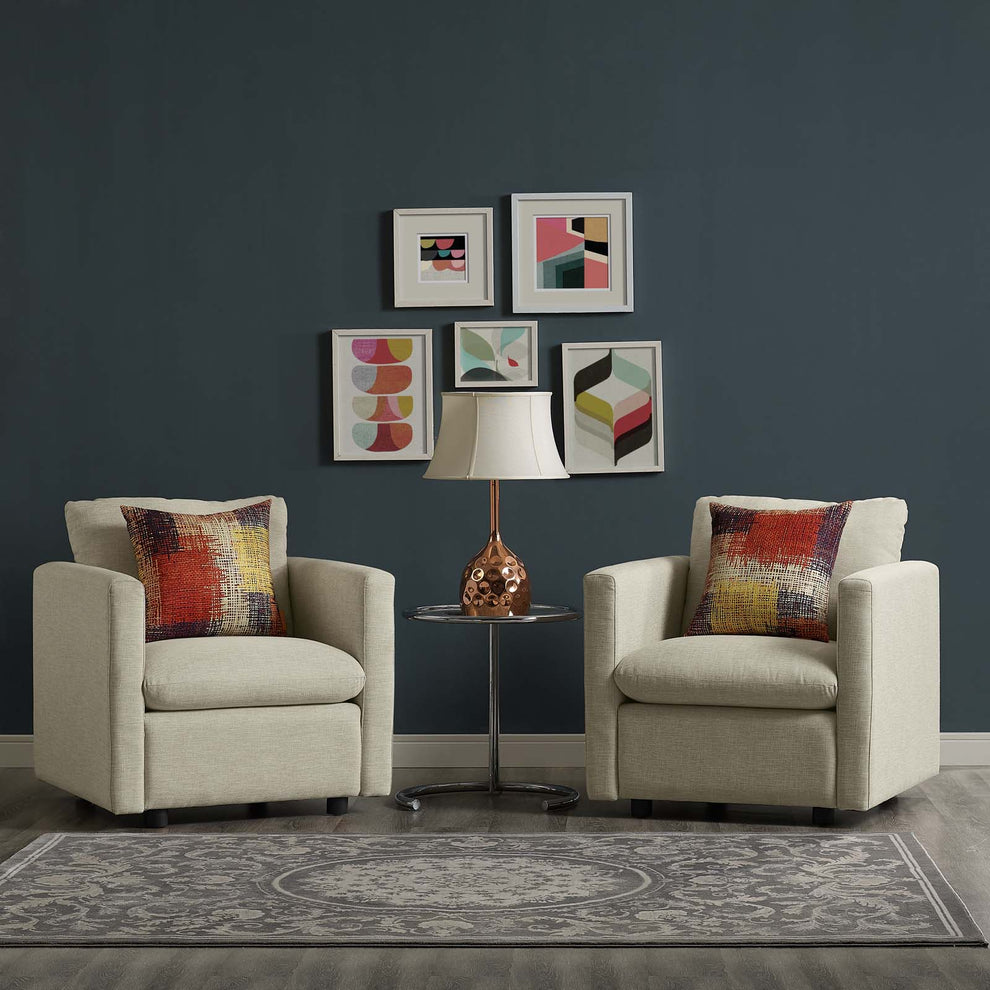 Activate Upholstered Fabric Armchair Set of 2 By Modway - EEI-4078 | Armchairs | Modishstore - 1