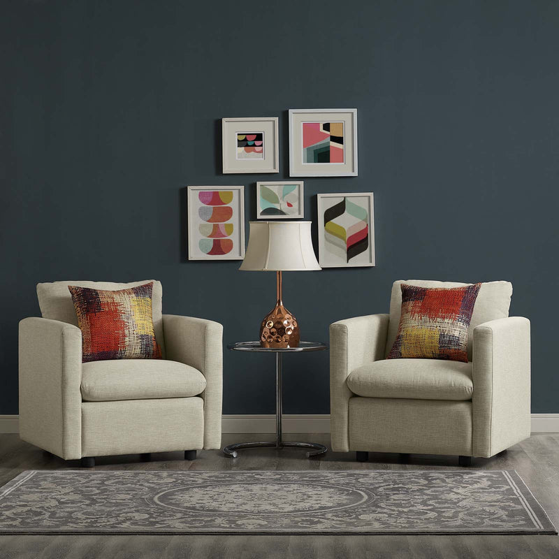 Activate Upholstered Fabric Armchair Set of 2 By Modway - EEI-4078 | Armchairs | Modishstore - 1