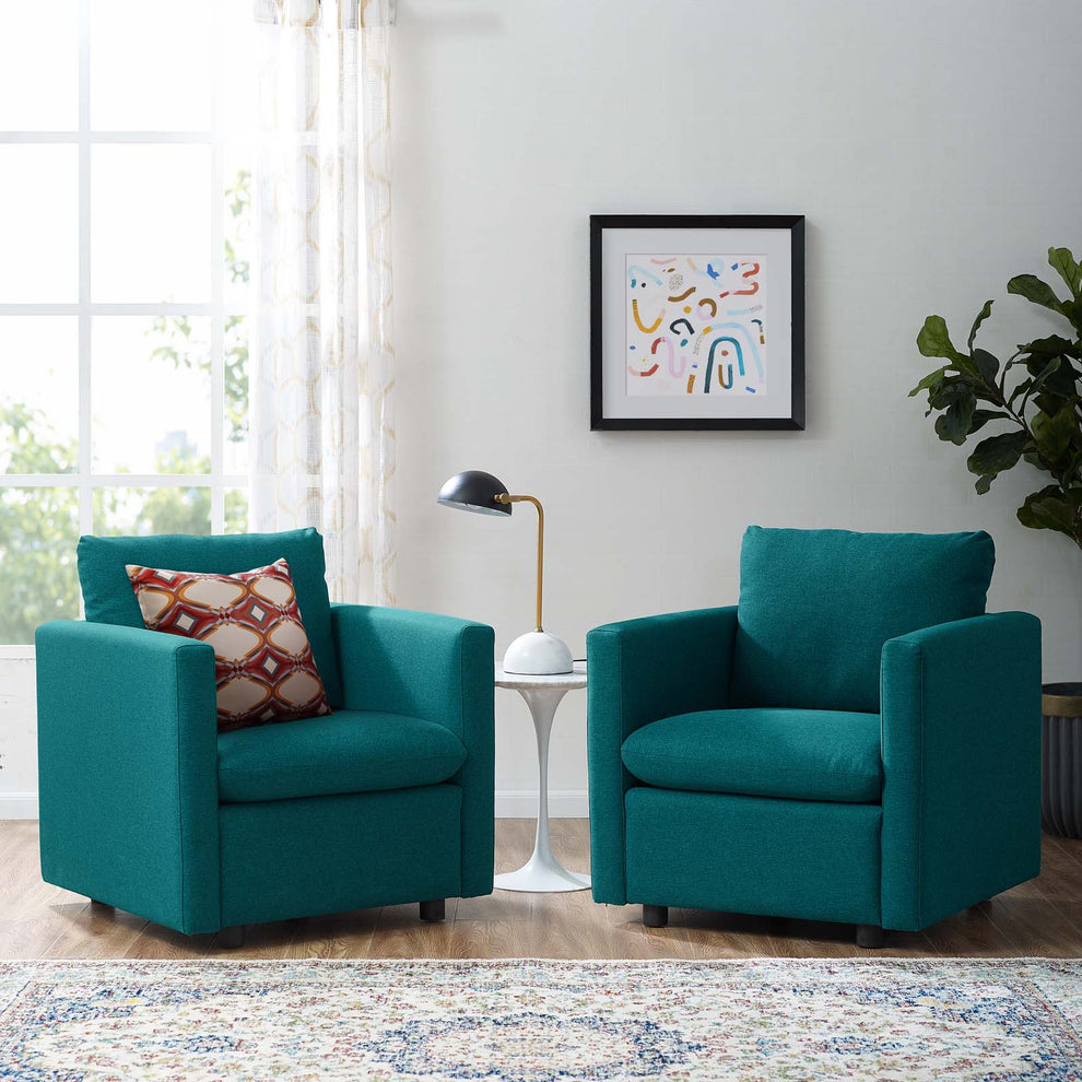 Activate Upholstered Fabric Armchair Set of 2 By Modway - EEI-4078 | Armchairs | Modishstore - 5