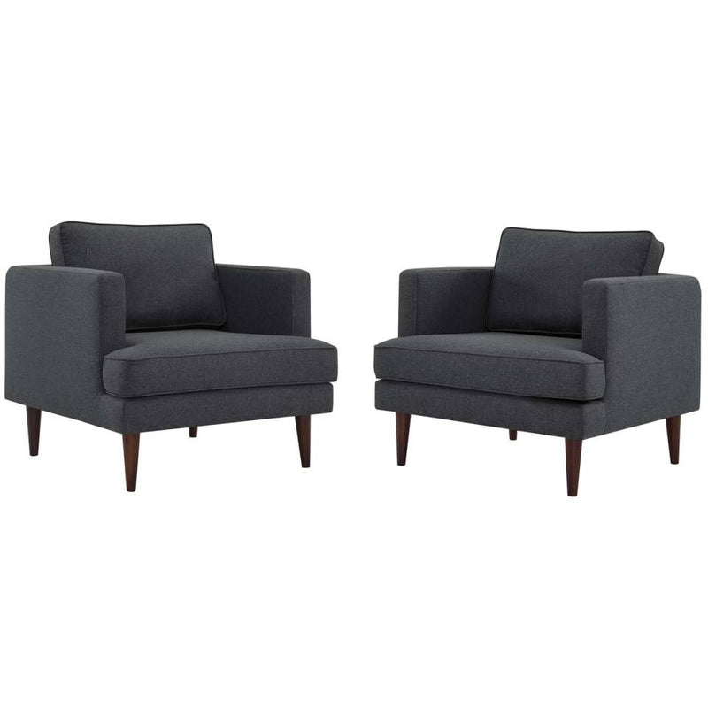 Modway Agile Upholstered Fabric Armchair Set of 2 | Armchairs | Modishstore-5
