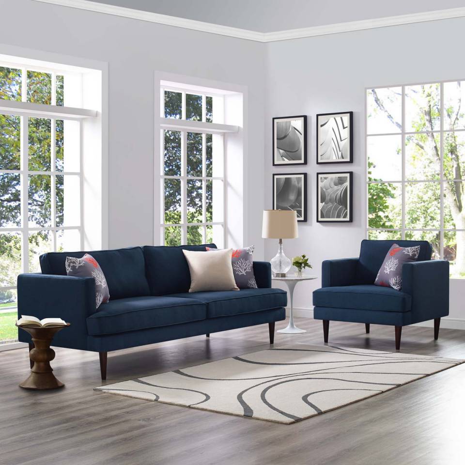 Modway Agile Upholstered Fabric Sofa and Armchair Set - EEI-4080 | Sofa Set | Modishstore - 1