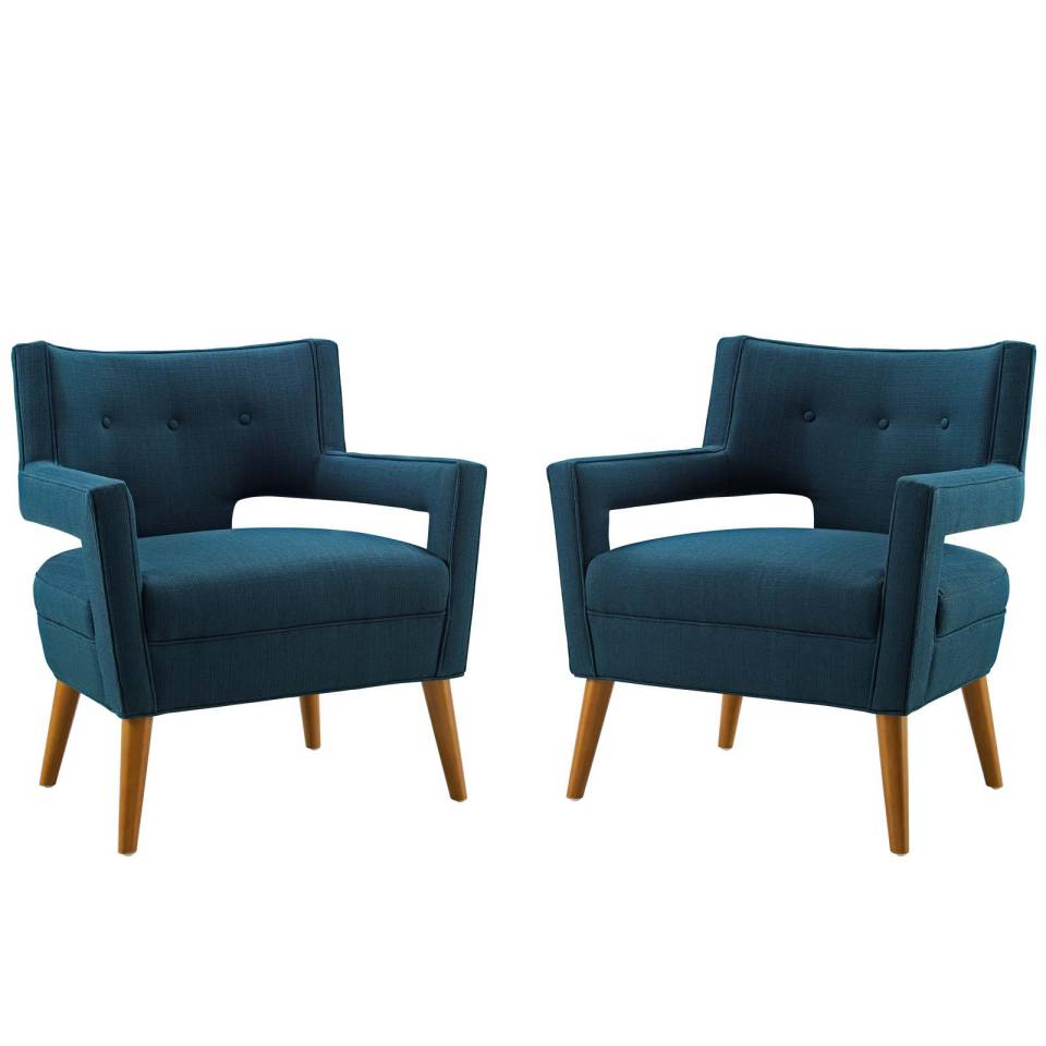 Modway Sheer Upholstered Fabric Armchair Set of 2 - EEI-4082 | Armchairs | Modishstore - 2