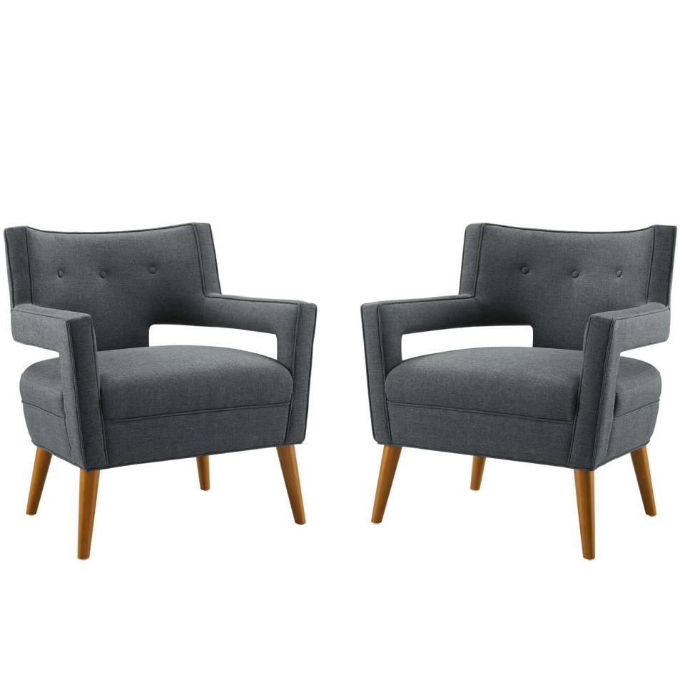 Modway Sheer Upholstered Fabric Armchair Set of 2 - EEI-4082 | Armchairs | Modishstore - 5