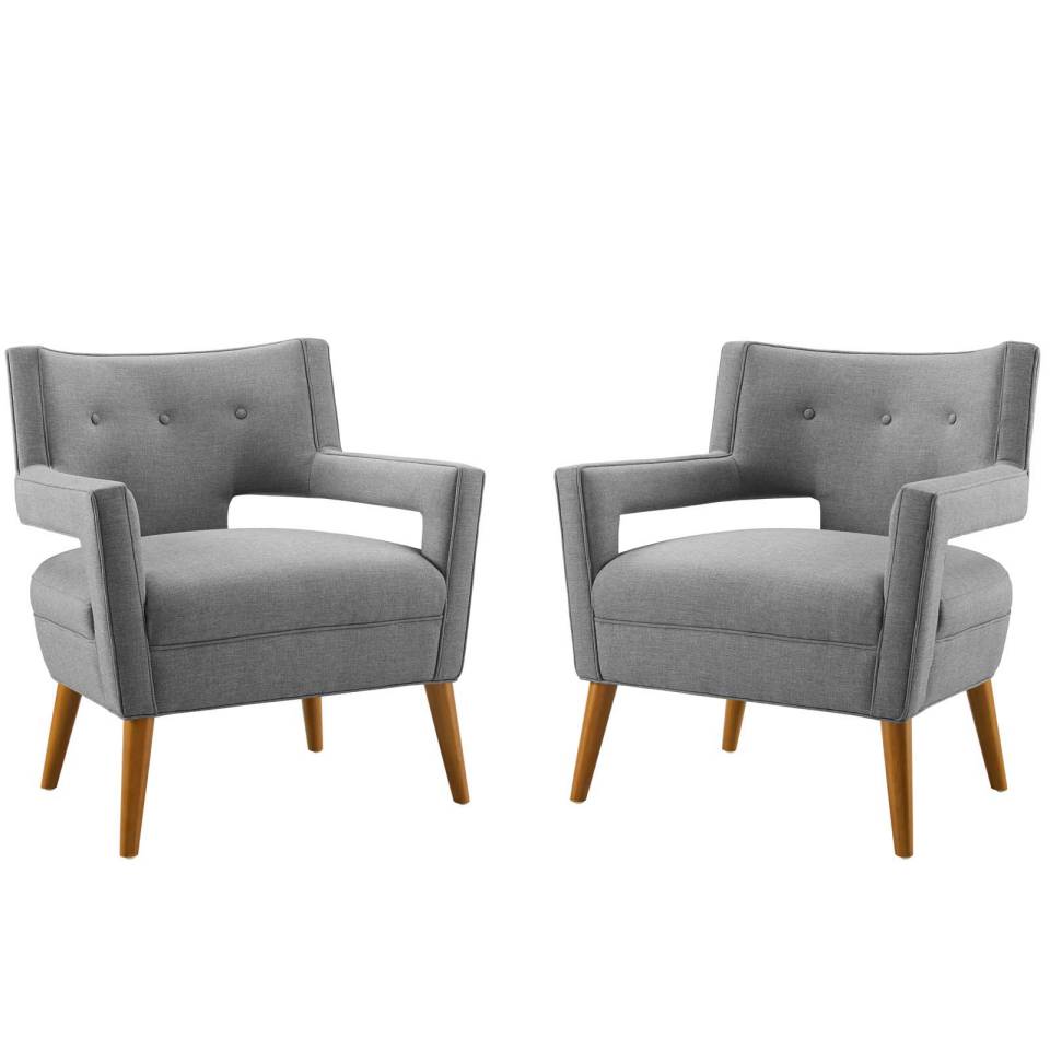 Modway Sheer Upholstered Fabric Armchair Set of 2 - EEI-4082 | Armchairs | Modishstore - 9