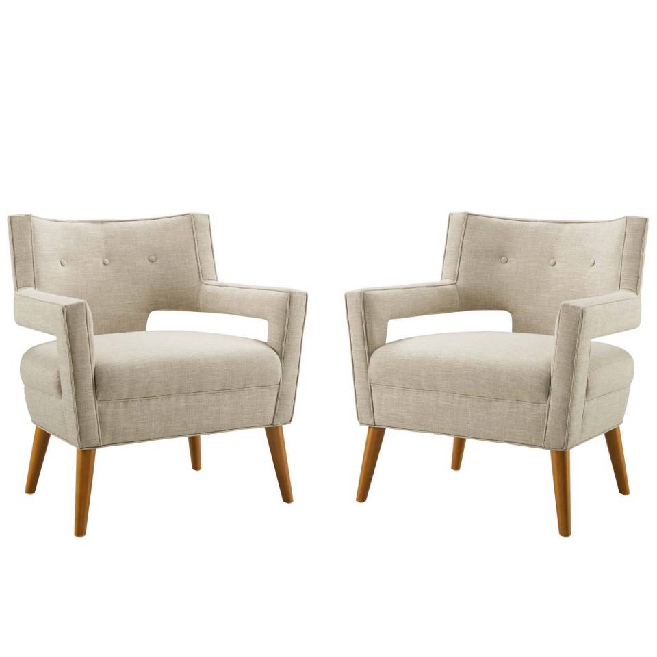 Modway Sheer Upholstered Fabric Armchair Set of 2 - EEI-4082 | Armchairs | Modishstore - 6