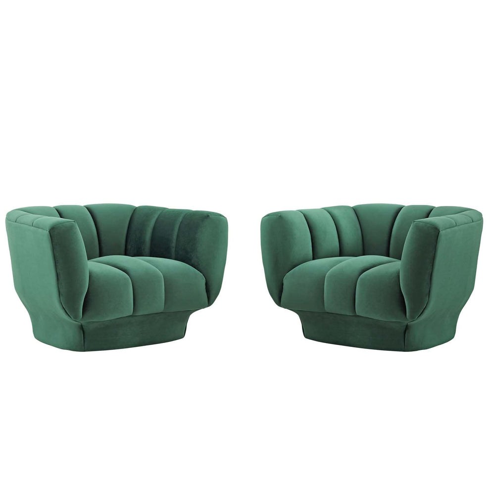 Modway Entertain Vertical Channel Tufted Performance Velvet Armchair Set of 2 - EEI-4085 | Armchairs | Modishstore - 6
