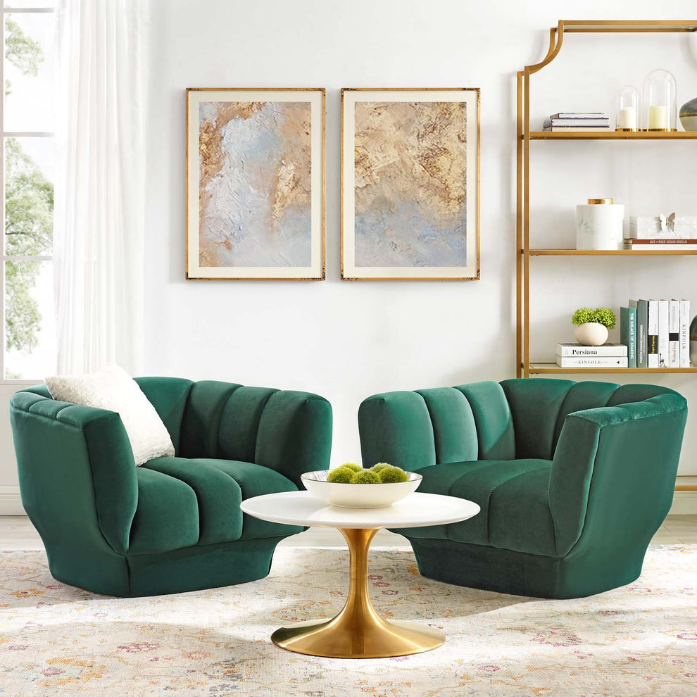 Modway Entertain Vertical Channel Tufted Performance Velvet Armchair Set of 2 - EEI-4085 | Armchairs | Modishstore - 5