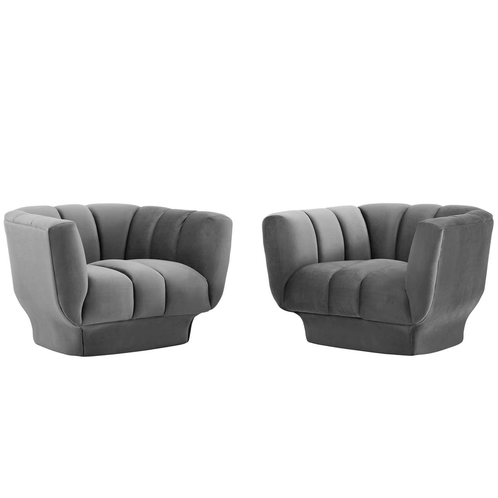 Modway Entertain Vertical Channel Tufted Performance Velvet Armchair Set of 2 - EEI-4085 | Armchairs | Modishstore - 10