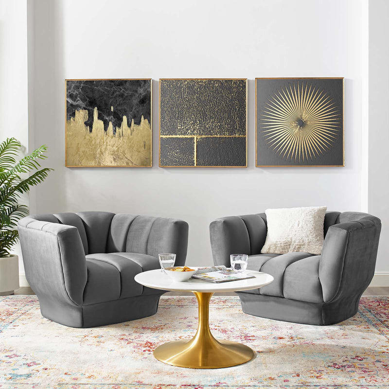 Modway Entertain Vertical Channel Tufted Performance Velvet Armchair Set of 2 - EEI-4085 | Armchairs | Modishstore - 9