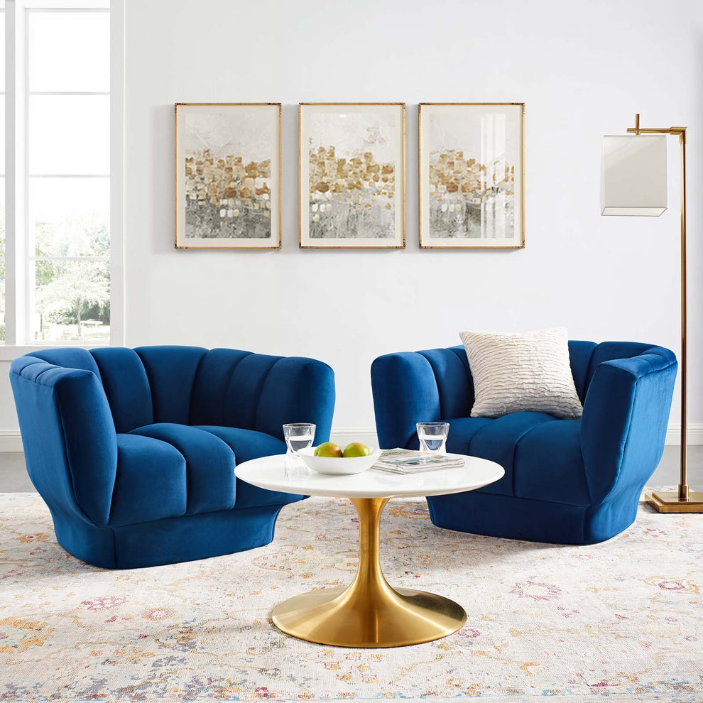 Modway Entertain Vertical Channel Tufted Performance Velvet Armchair Set of 2 - EEI-4085 | Armchairs | Modishstore - 13