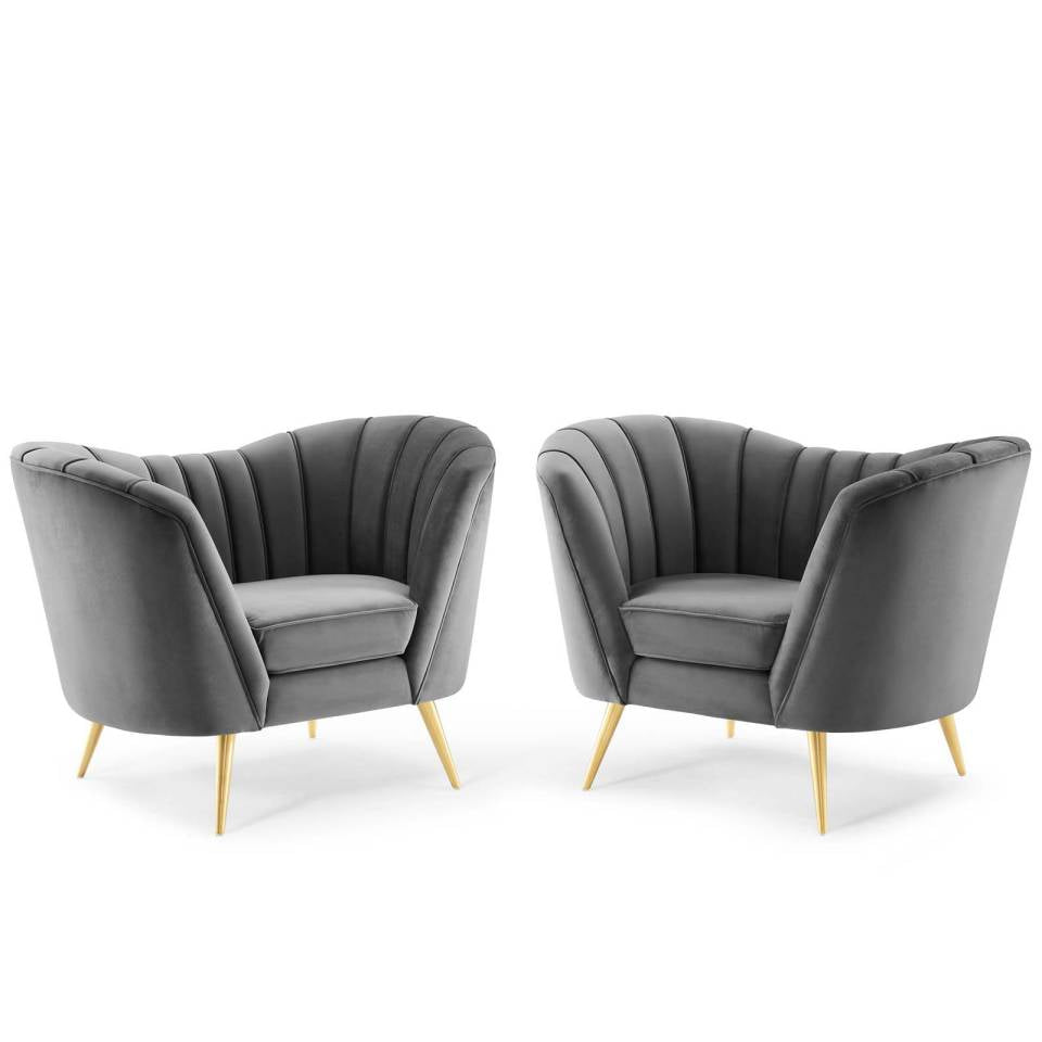 Modway Opportunity Performance Velvet Armchair Set of 2 - EEI-4088 | Armchairs | Modishstore - 2