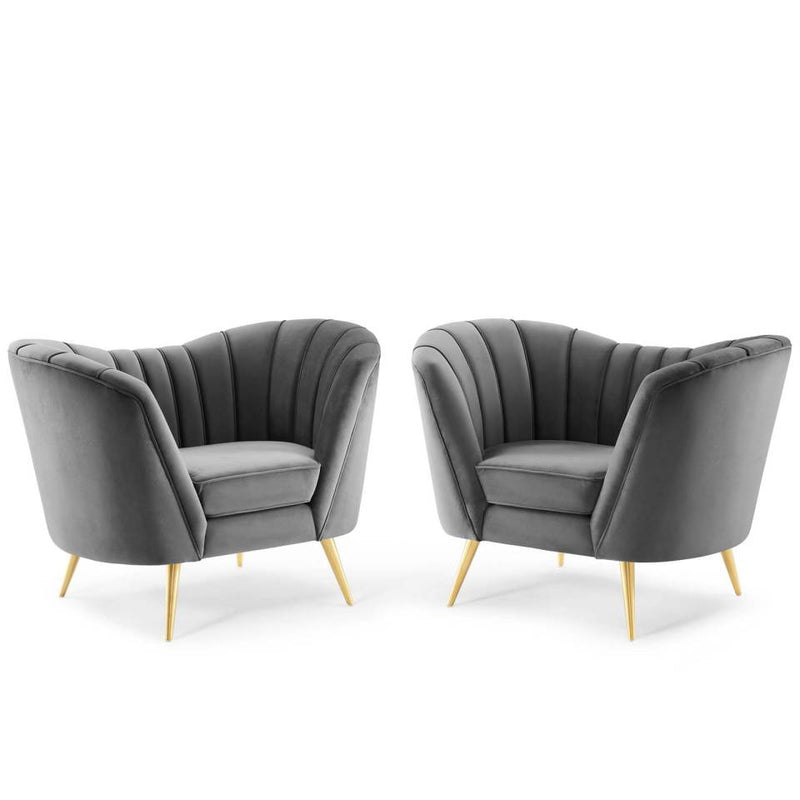 Modway Opportunity Performance Velvet Armchair Set of 2 - EEI-4088 | Armchairs | Modishstore - 2