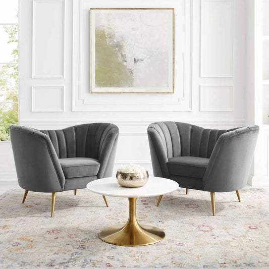 Modway Opportunity Performance Velvet Armchair Set of 2 - EEI-4088 | Armchairs | Modishstore - 1