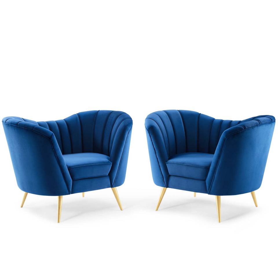 Modway Opportunity Performance Velvet Armchair Set of 2 - EEI-4088 | Armchairs | Modishstore - 5
