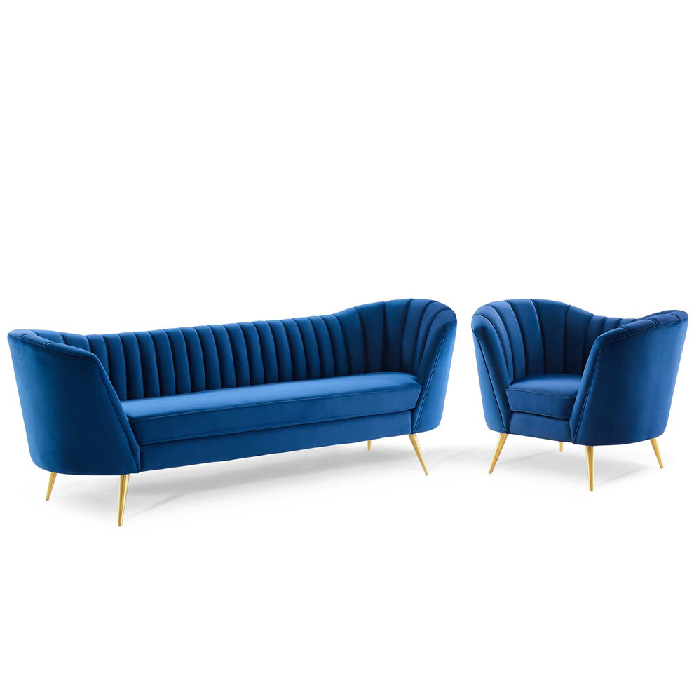 Opportunity Performance Velvet Sofa and Armchair Set By Modway - EEI-4089 | Armchairs | Modishstore - 2