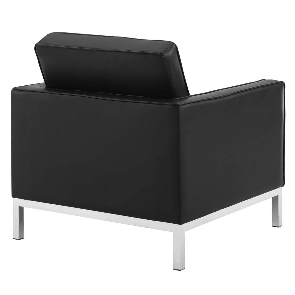 Modway Loft Tufted Upholstered Faux Leather Armchair Set of 2 - EEI-4101 | Armchairs | Modishstore - 4