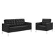 Modway Loft Tufted Upholstered Faux Leather Loveseat and Armchair Set | Loveseats | Modishstore-2