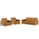 Modway Loft 3 Piece Tufted Upholstered Faux Leather Set | Sofas | Modishstore-13