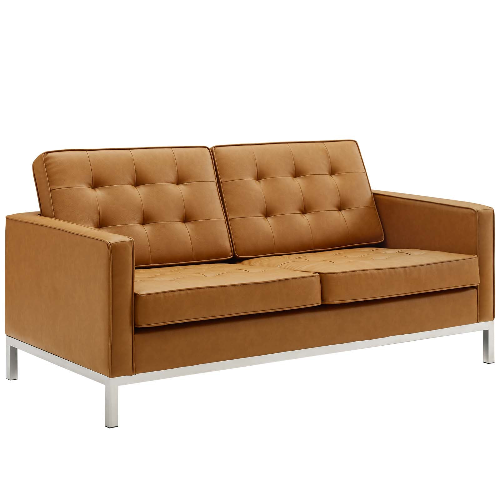 Modway Loft 3 Piece Tufted Upholstered Faux Leather Set | Sofas | Modishstore-14