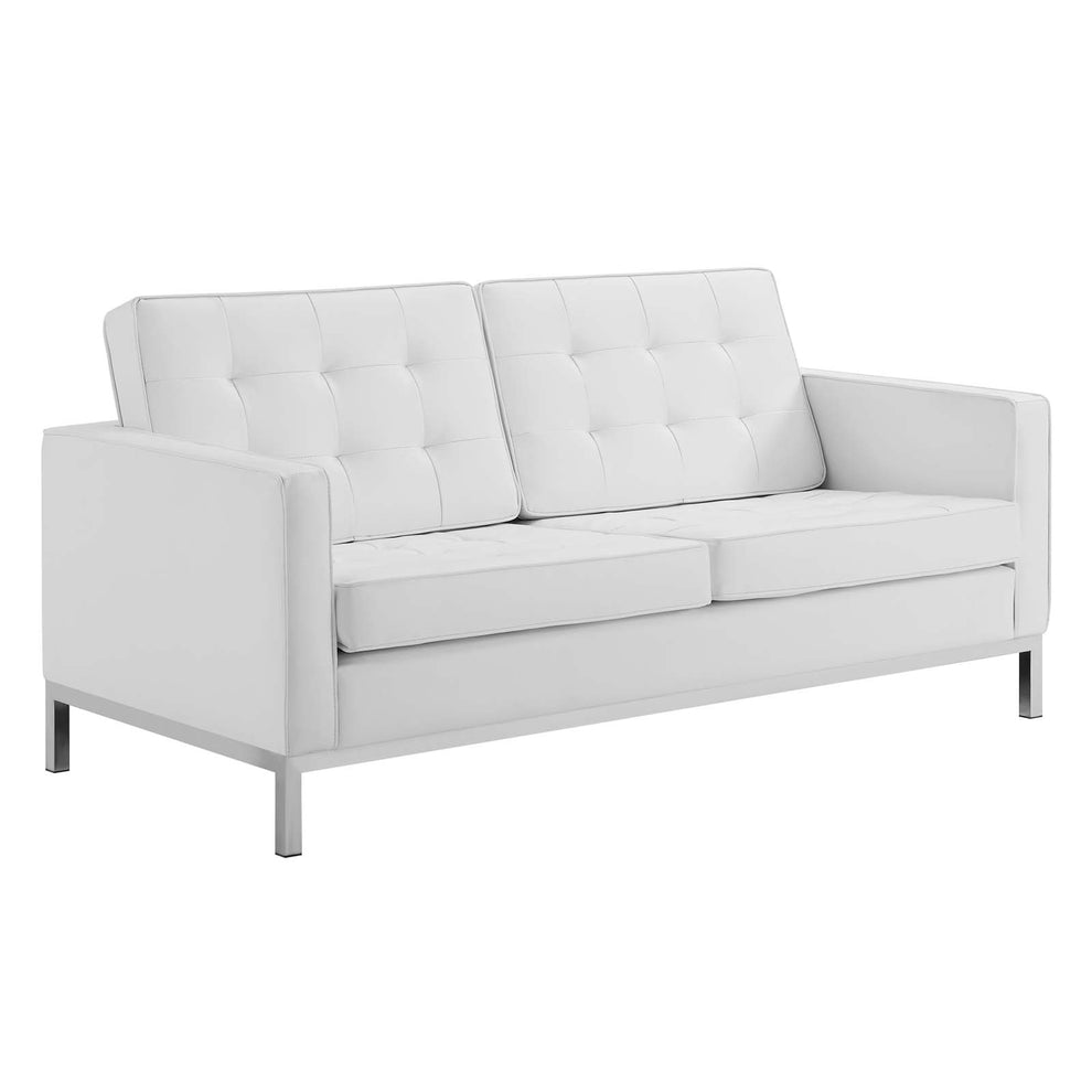 Modway Loft 3 Piece Tufted Upholstered Faux Leather Set - EEI-4103 | Sofa Set | Modishstore - 9