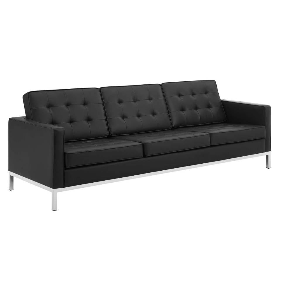 Modway Loft 3 Piece Tufted Upholstered Faux Leather Set - EEI-4105 | Sofa Set | Modishstore - 4