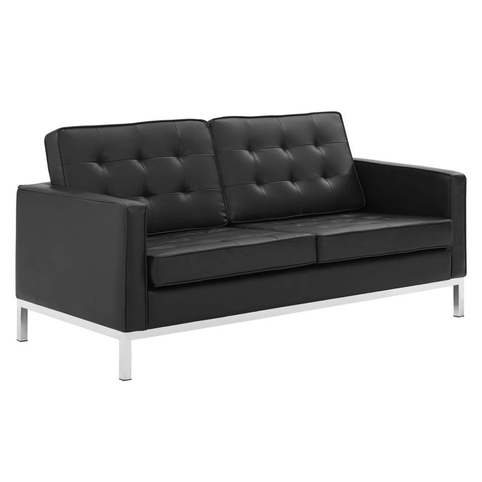 Modway Loft Tufted Upholstered Faux Leather 3 Piece Set - EEI-4107 | Sofa Set | Modishstore - 5