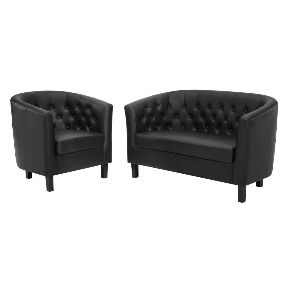 Modway Prospect Upholstered Vinyl Loveseat and Armchair Set - EEI-4108 | Sofa Set | Modishstore - 2