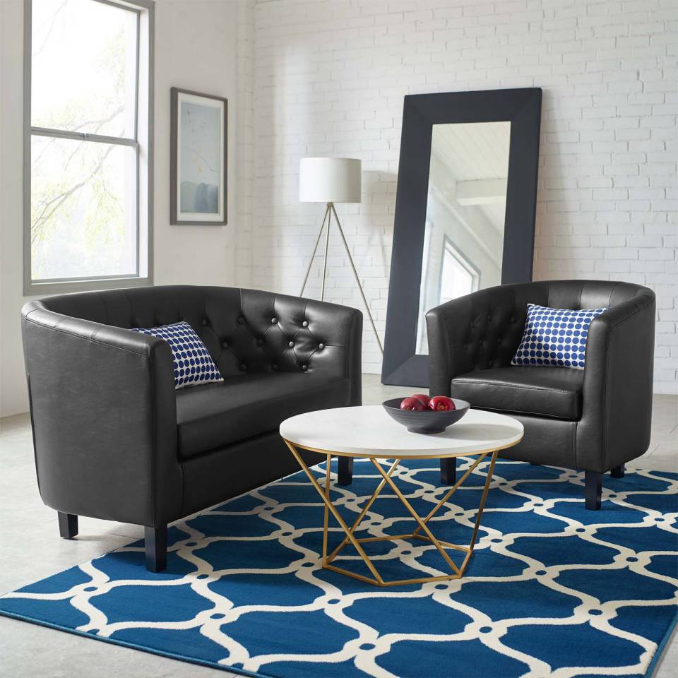 Modway Prospect Upholstered Vinyl Loveseat and Armchair Set - EEI-4108 | Sofa Set | Modishstore - 1