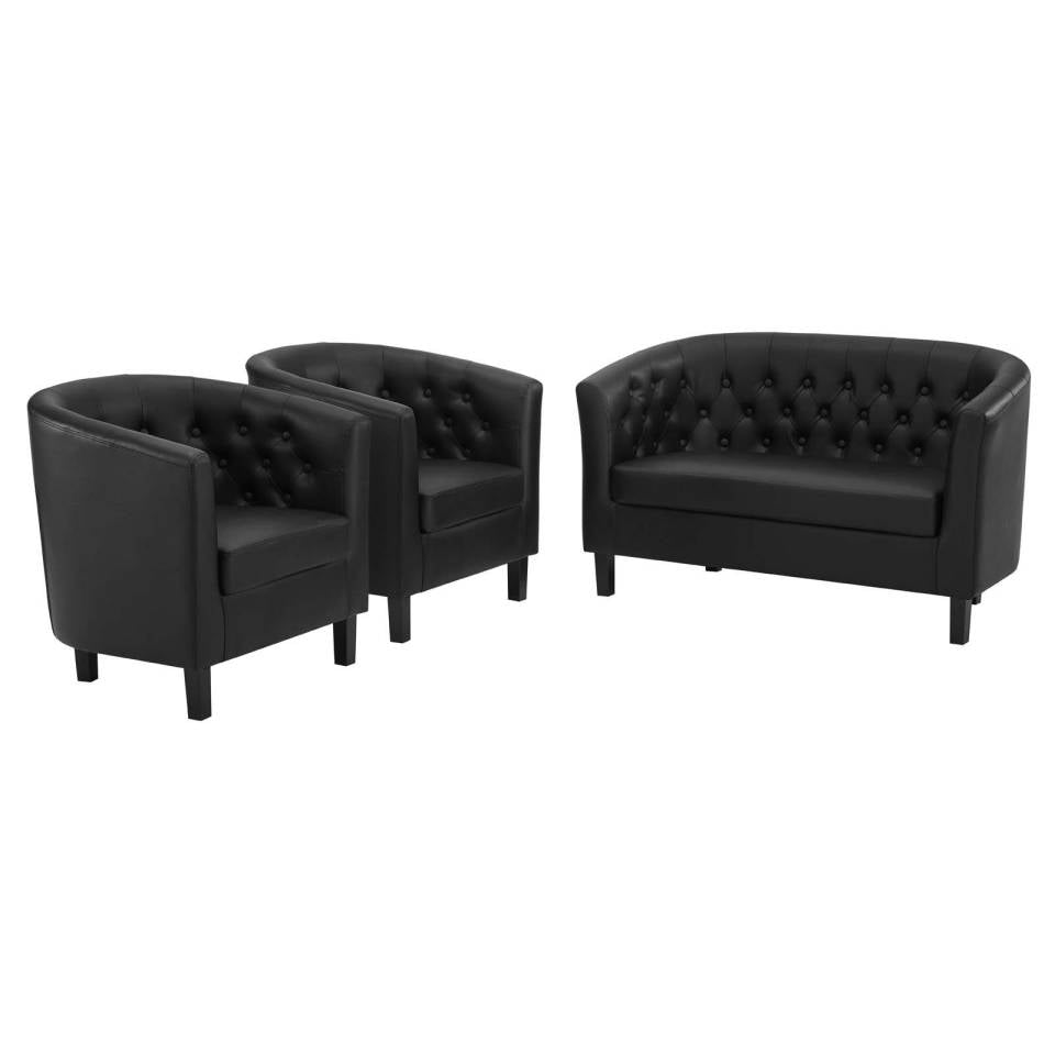 Modway Prospect 3 Piece Upholstered Vinyl Set - EEI-4109 | Sofa Set | Modishstore - 2