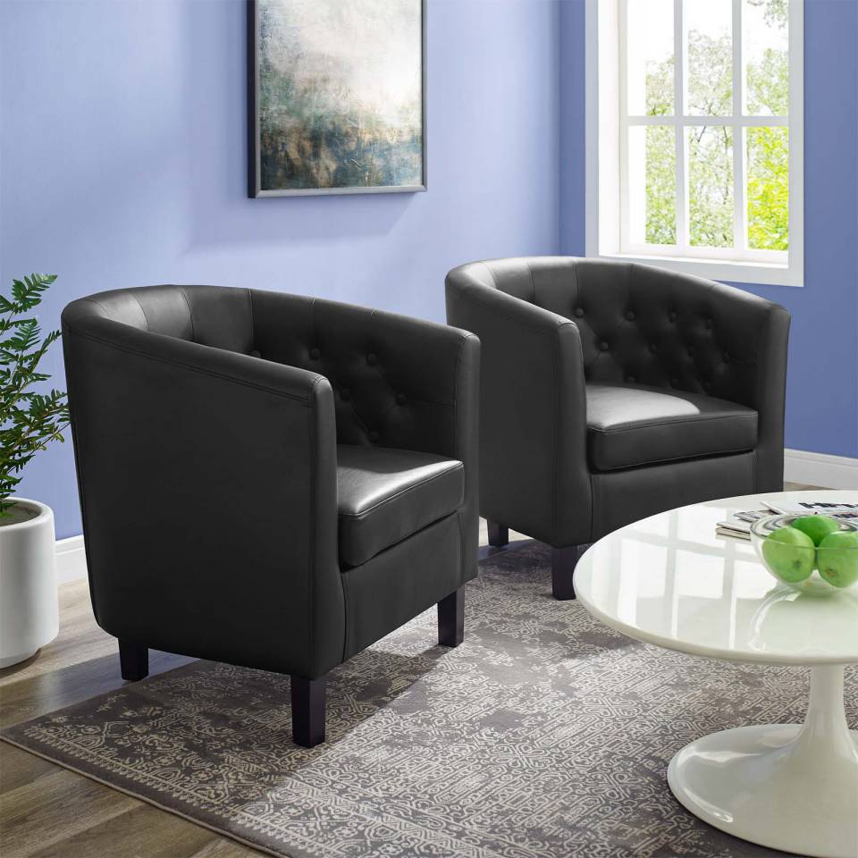 Modway Prospect Upholstered Vinyl Armchair Set of 2 - EEI-4110 | Armchairs | Modishstore - 1