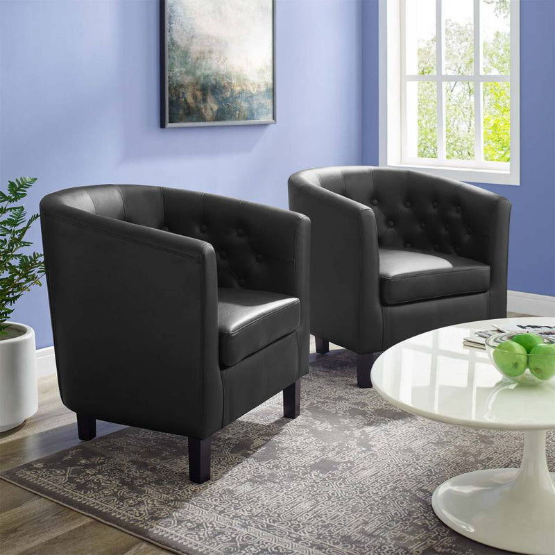 Modway Prospect Upholstered Vinyl Armchair Set of 2 - EEI-4110 | Armchairs | Modishstore - 1