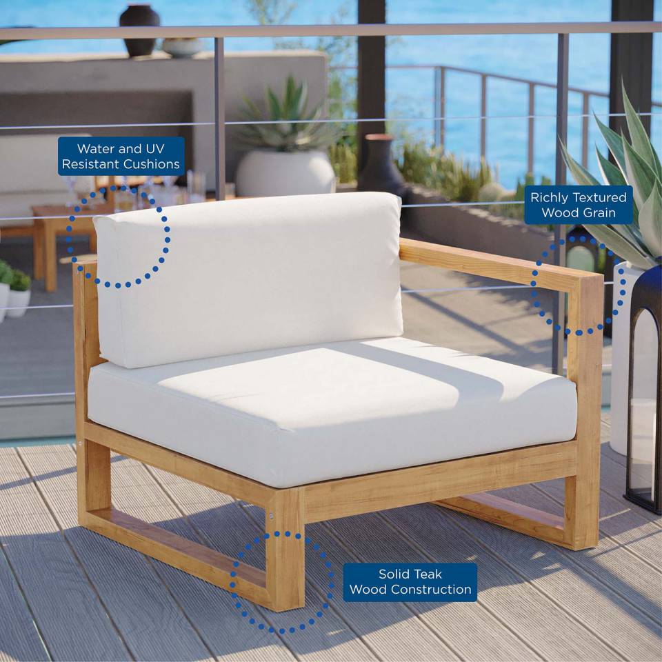 Modway Upland Outdoor Patio Teak Wood Right-Arm Chair - EEI-4123 | Outdoor Chairs | Modishstore - 7
