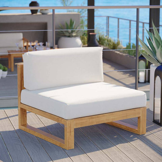 Modway Upland Outdoor Patio Teak Wood Armless Chair | Outdoor Patio Daybed | Modishstore
