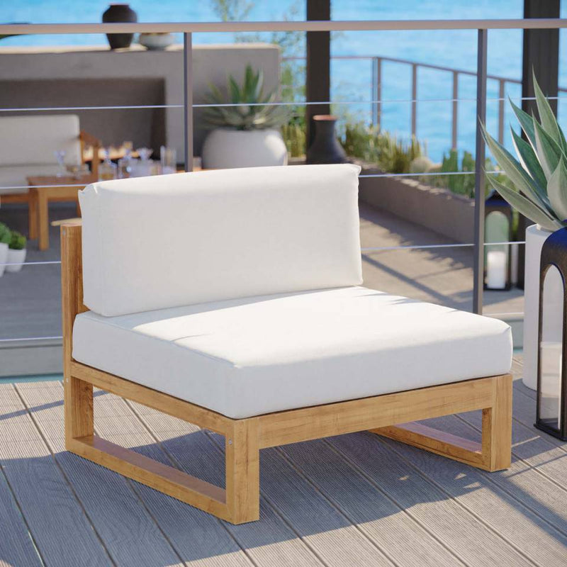 Modway Upland Outdoor Patio Teak Wood Armless Chair - EEI-4125 | Outdoor Chairs | Modishstore - 1
