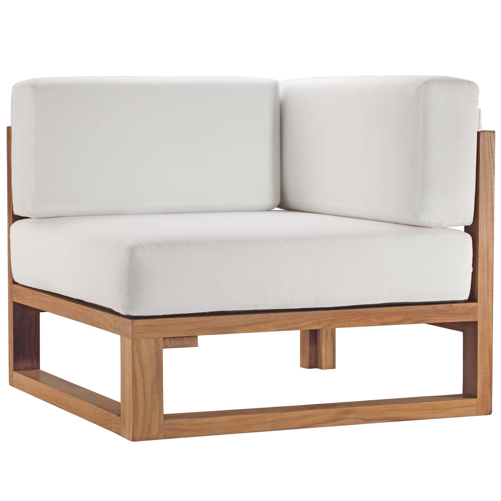 Modway Upland Outdoor Patio Teak Wood Corner Chair | Chairs & Recliners | Modishstore