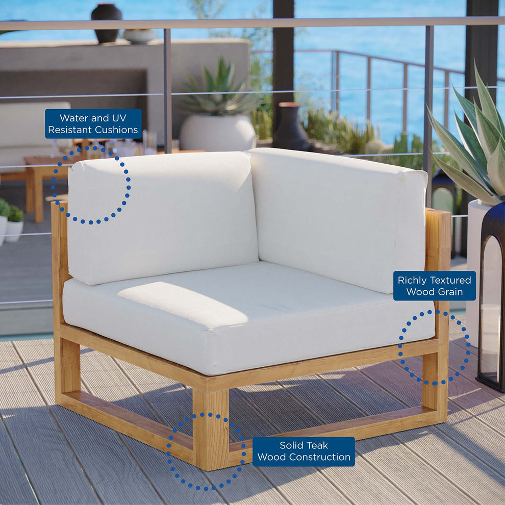 Modway Upland Outdoor Patio Teak Wood Corner Chair - EEI-4126 | Outdoor Chairs | Modishstore - 2