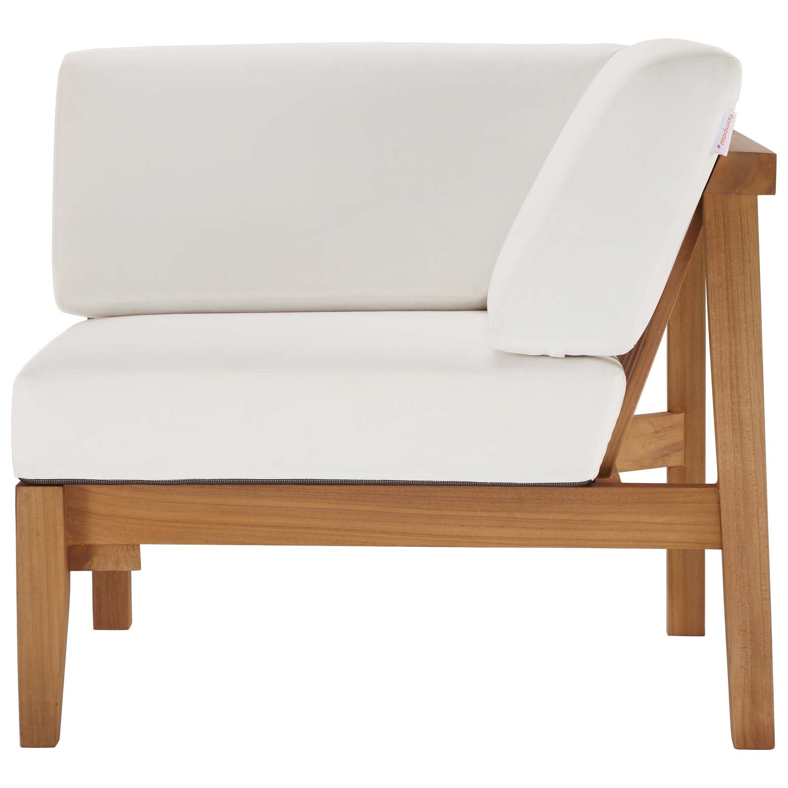 Modway Bayport Outdoor Patio Teak Wood Corner Chair | Outdoor Sofas, Loveseats & Sectionals | Modishstore-4