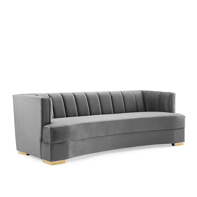Encompass Channel Tufted Performance Velvet Curved Sofa By Modway - EEI-4134 | Sofas | Modishstore - 2
