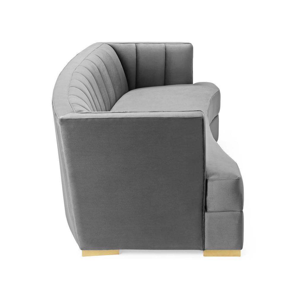 Encompass Channel Tufted Performance Velvet Curved Sofa By Modway - EEI-4134 | Sofas | Modishstore - 3