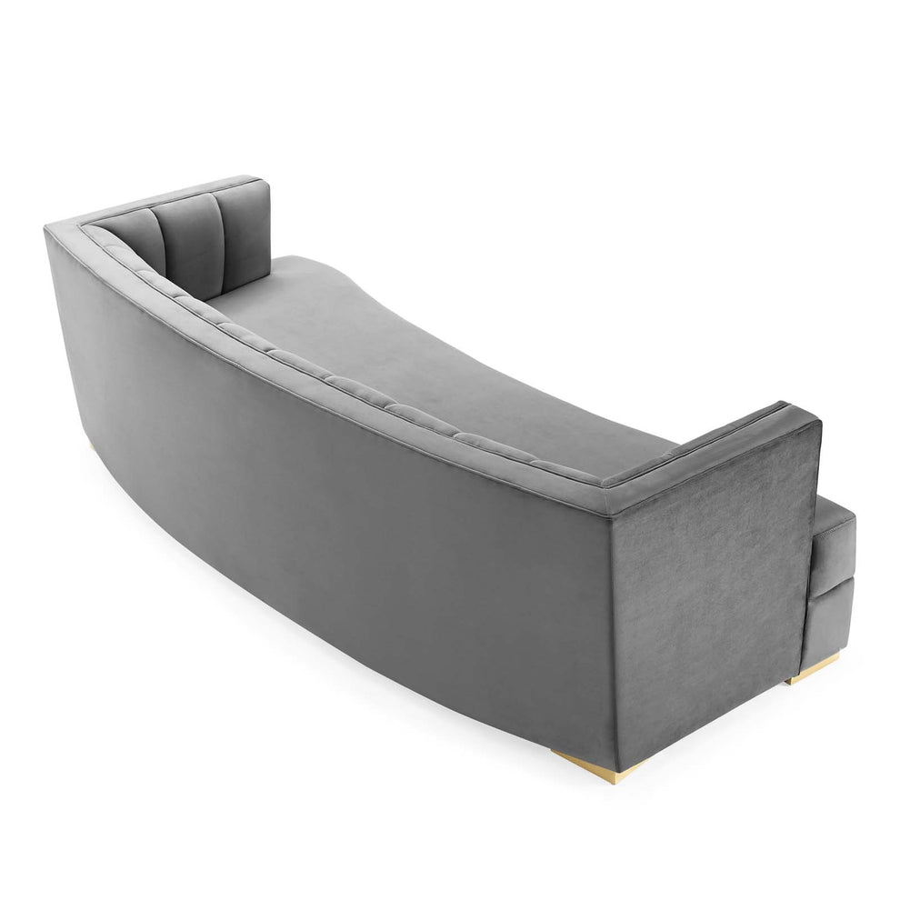 Encompass Channel Tufted Performance Velvet Curved Sofa By Modway - EEI-4134 | Sofas | Modishstore - 4