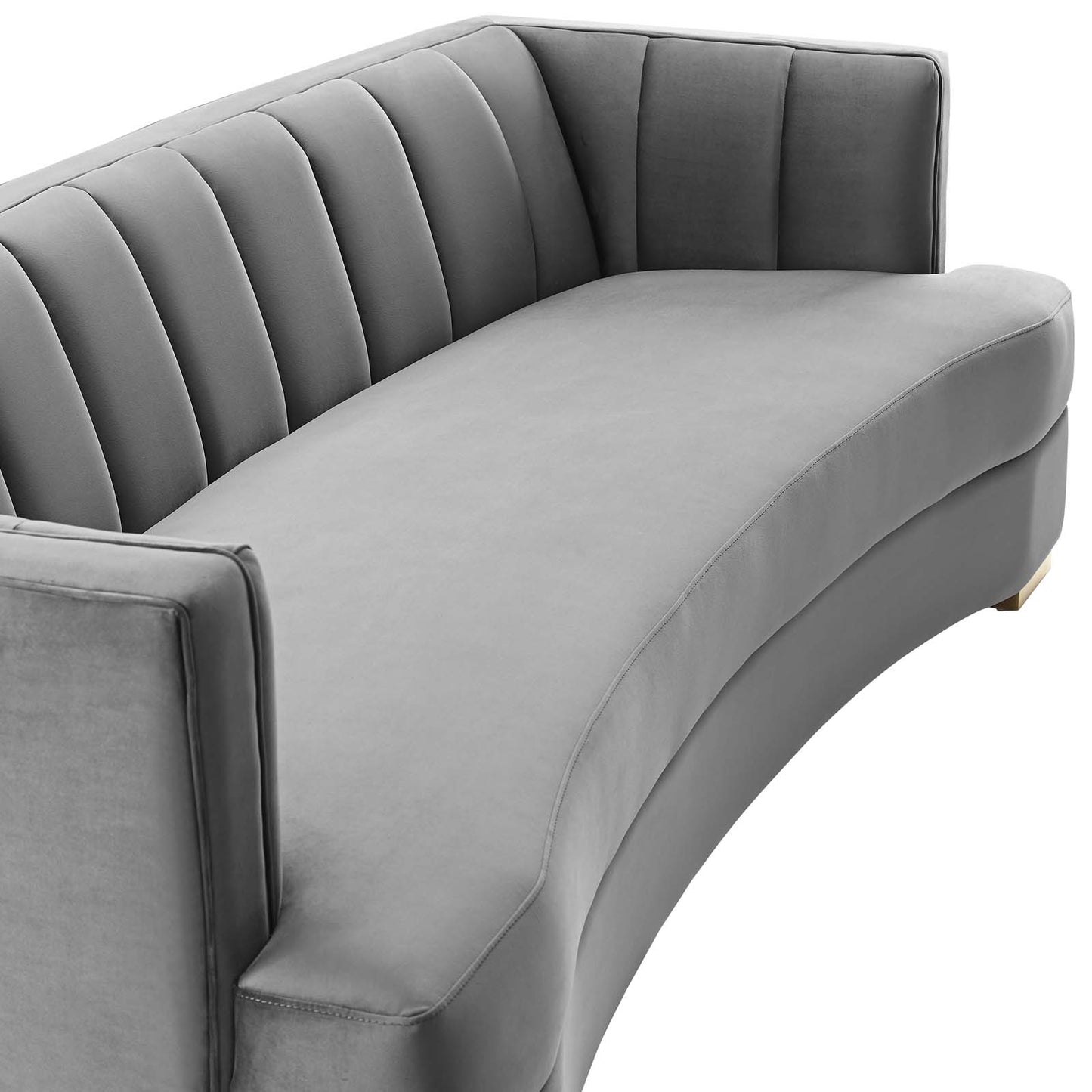 Encompass Channel Tufted Performance Velvet Curved Sofa By Modway - EEI-4134 | Sofas | Modishstore - 6